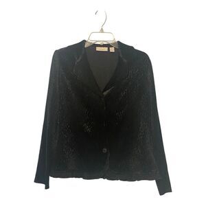 Chico’s Black Button Cropped Dressy lined Jacket Sz 1 (S)